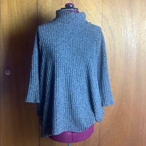 Cowl Neck Heather Grey Sweatshirt Size Small
